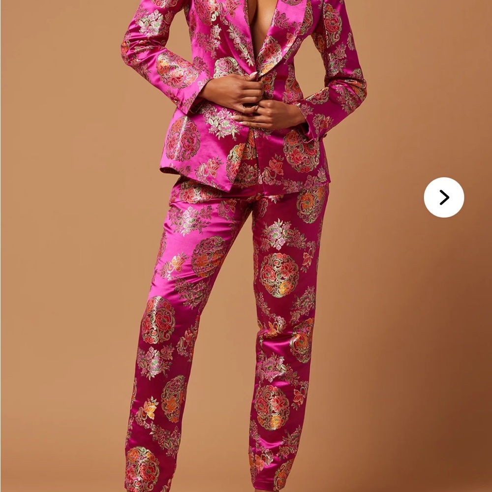 Fashion Nova Vibrant Pink Floral Pantsuit